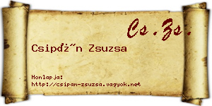 Csipán Zsuzsa névjegykártya